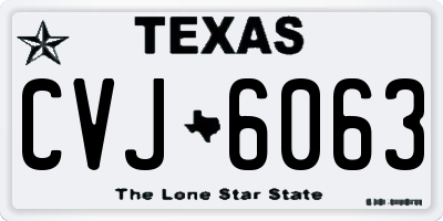 TX license plate CVJ6063