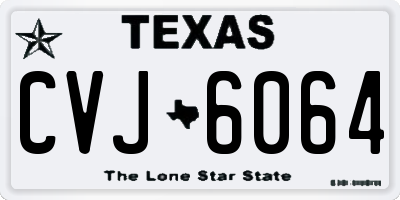 TX license plate CVJ6064