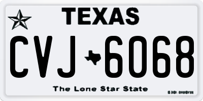 TX license plate CVJ6068