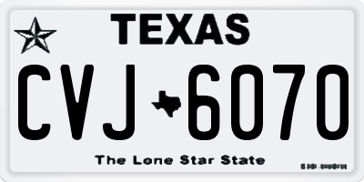 TX license plate CVJ6070