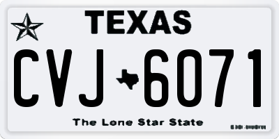TX license plate CVJ6071