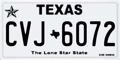 TX license plate CVJ6072