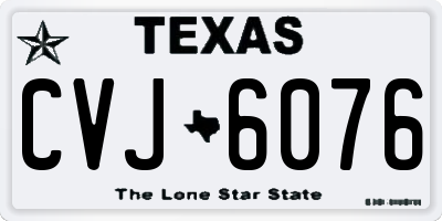 TX license plate CVJ6076