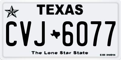 TX license plate CVJ6077