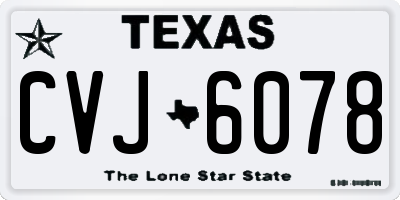 TX license plate CVJ6078