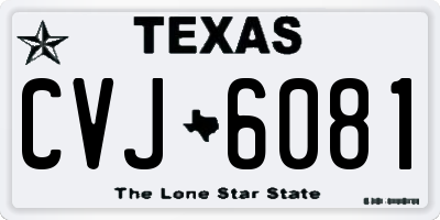 TX license plate CVJ6081
