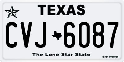 TX license plate CVJ6087