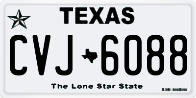 TX license plate CVJ6088