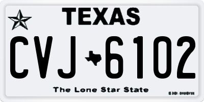 TX license plate CVJ6102