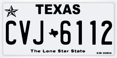 TX license plate CVJ6112