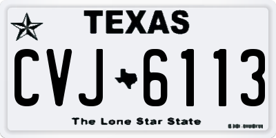 TX license plate CVJ6113