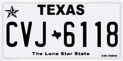 TX license plate CVJ6118