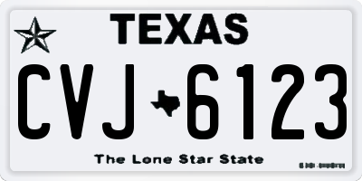 TX license plate CVJ6123