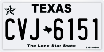 TX license plate CVJ6151
