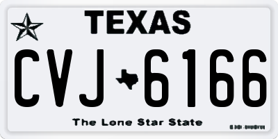 TX license plate CVJ6166