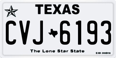 TX license plate CVJ6193