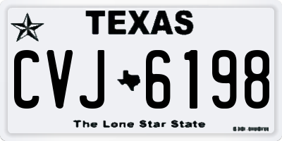 TX license plate CVJ6198