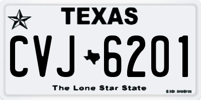 TX license plate CVJ6201