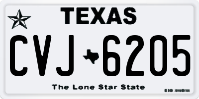 TX license plate CVJ6205