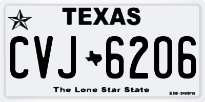 TX license plate CVJ6206