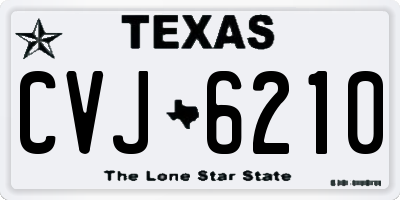 TX license plate CVJ6210