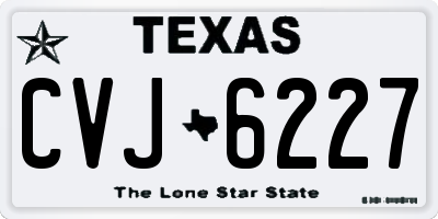 TX license plate CVJ6227