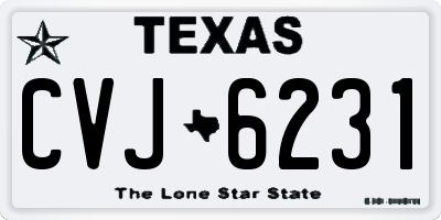 TX license plate CVJ6231