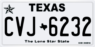 TX license plate CVJ6232