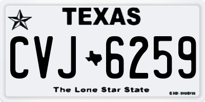 TX license plate CVJ6259