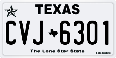 TX license plate CVJ6301