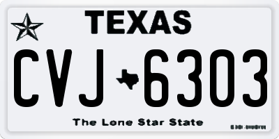 TX license plate CVJ6303
