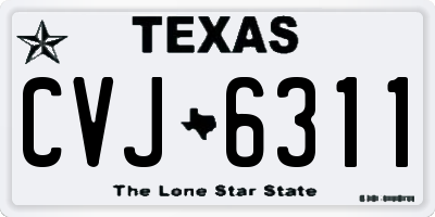 TX license plate CVJ6311