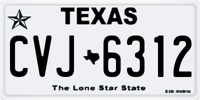 TX license plate CVJ6312