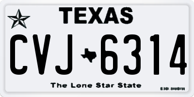 TX license plate CVJ6314