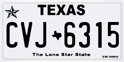 TX license plate CVJ6315