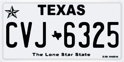 TX license plate CVJ6325