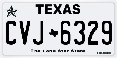 TX license plate CVJ6329