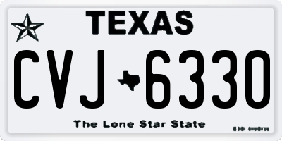 TX license plate CVJ6330