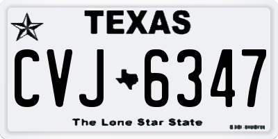 TX license plate CVJ6347