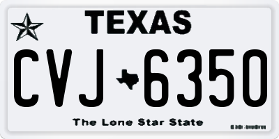 TX license plate CVJ6350