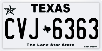 TX license plate CVJ6363