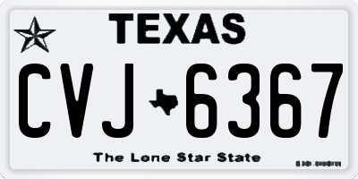 TX license plate CVJ6367