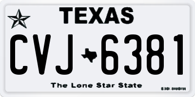 TX license plate CVJ6381