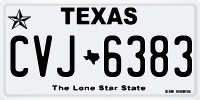 TX license plate CVJ6383