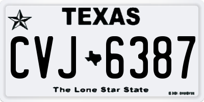 TX license plate CVJ6387