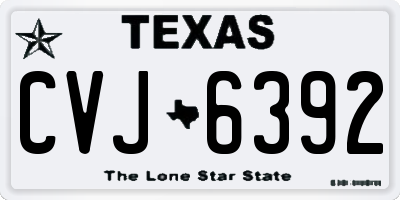 TX license plate CVJ6392