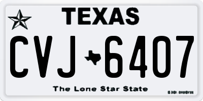 TX license plate CVJ6407