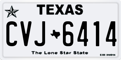 TX license plate CVJ6414