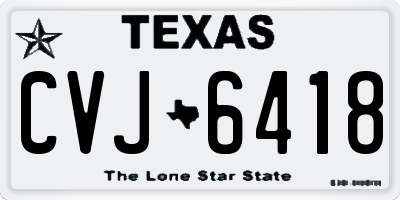 TX license plate CVJ6418