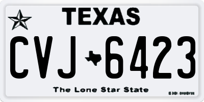 TX license plate CVJ6423